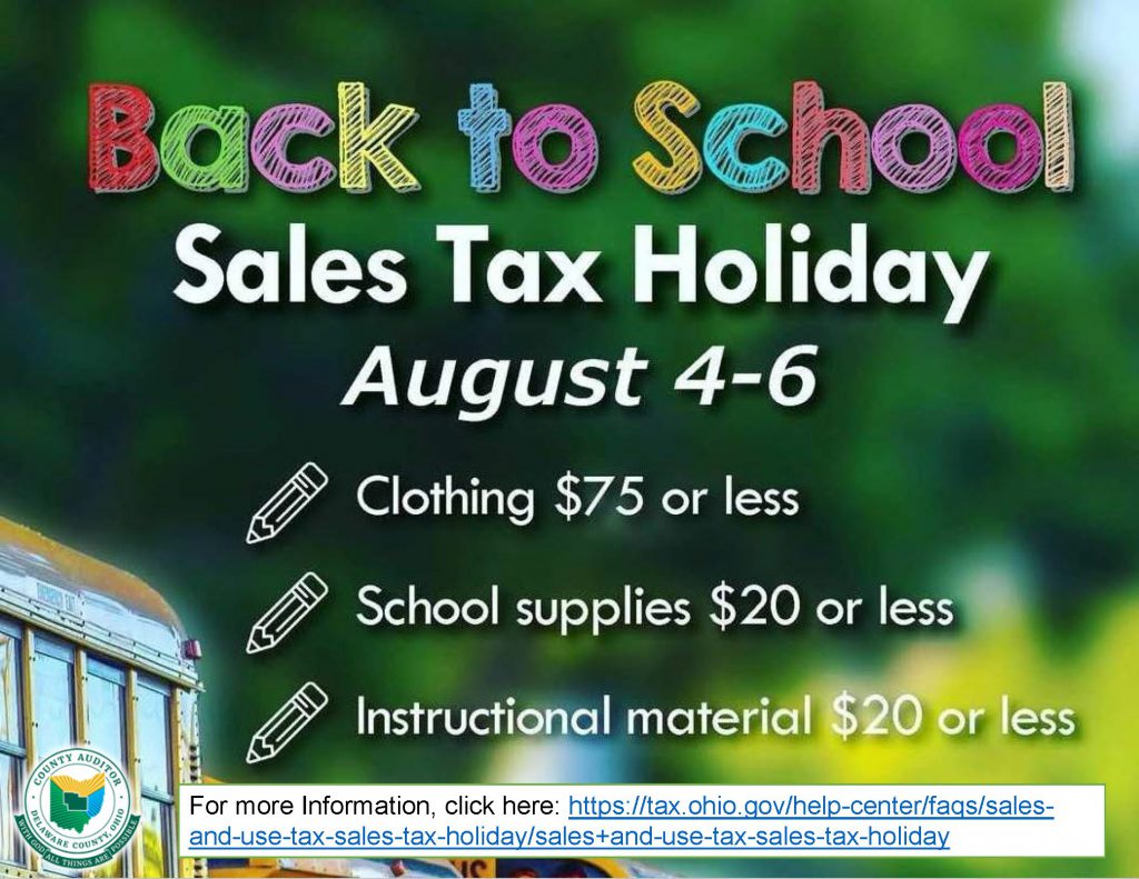 Sales Tax Holiday Delaware County